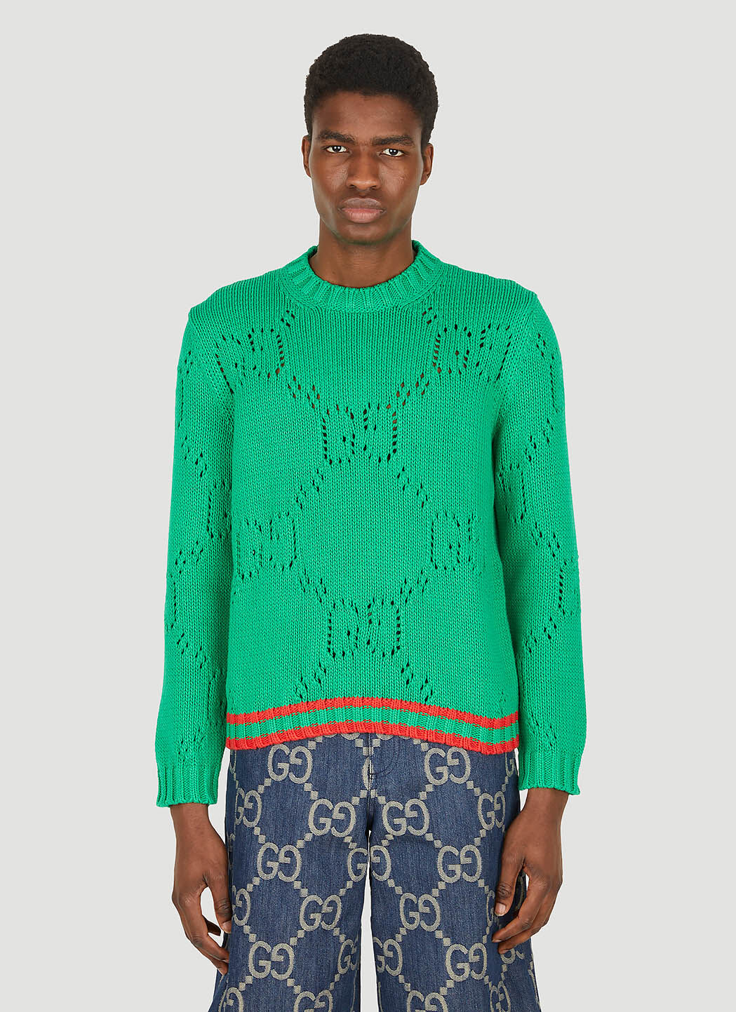 Gucci GG Cut Out Sweater in Green LN CC