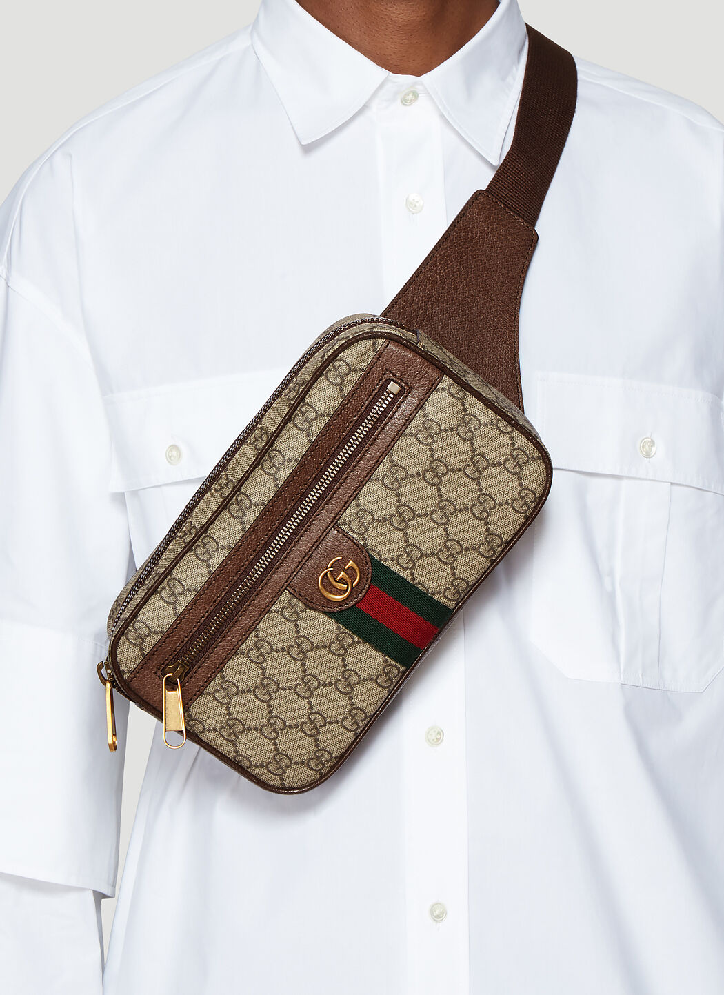 Gucci Ophidia GG Logo Belt Bag in Beige | LN-CC