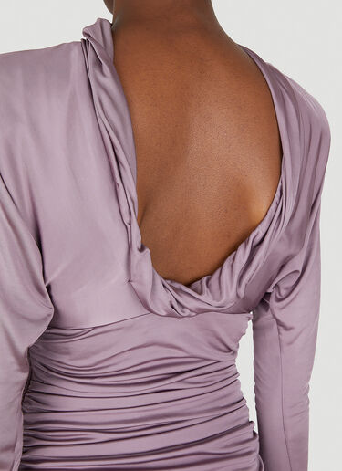 Saint Laurent Ruched Dress Purple sla0250030