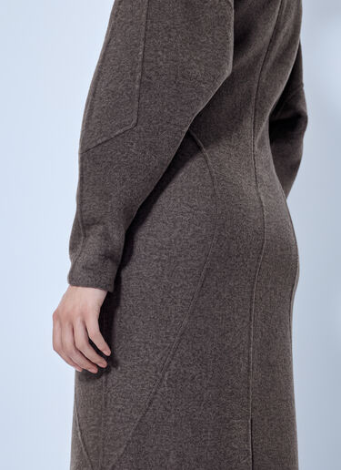 LN-CC® - Max Mara: High-Neck Wool and Cashmere Jersey Dress - Dark Brown Max Mara High-Neck Wool and Cashmere Jersey Dress Dark Brown max0266221