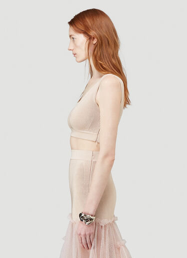 Alexander Mcqueen Crop Rib Top Pink amq0244006