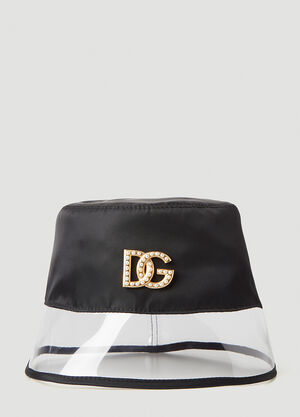 Dolce & Gabbana Embellished Logo Bucket Hat Black dol0246058