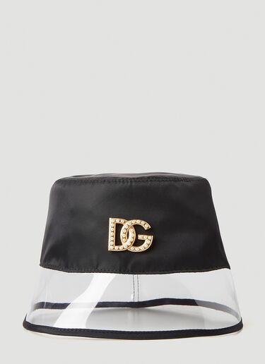 Dolce & Gabbana Embellished Logo Bucket Hat Black dol0246058