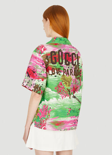 Gucci ラブパレード ミュージックオーシャン ボウリングシャツ グリーン guc0250088