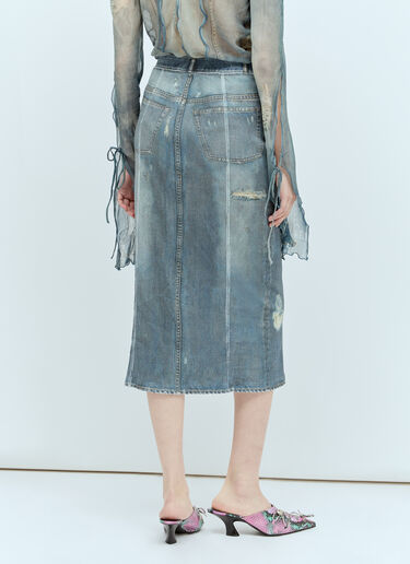 Acne Studios 프린티드 니트 미디 스커트  블루 acn0256029
