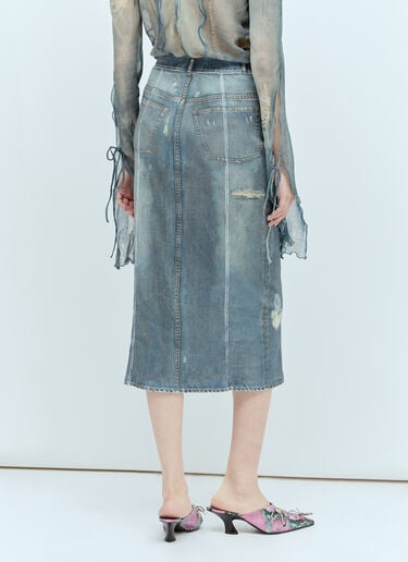 Acne Studios Printed Knit Midi Skirt Blue acn0256029