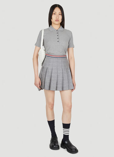 Thom Browne Pleated Checked Skirt Grey thb0249009