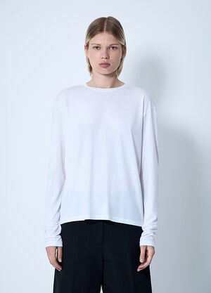 TOTEME Classic Long Sleeve T-Shirt White tot0261070