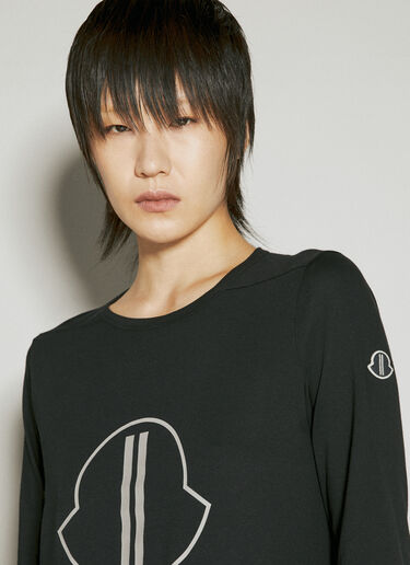 Moncler + Rick Owens 徽标贴花长袖 T 恤 黑色 mcs0355010