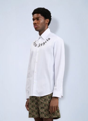 Palm Angels Neck Logo Shirt White pma0166013