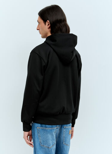 Comme Des Garçons PLAY Logo Patch Zip Hooded Sweatshirt Black cpl0356013