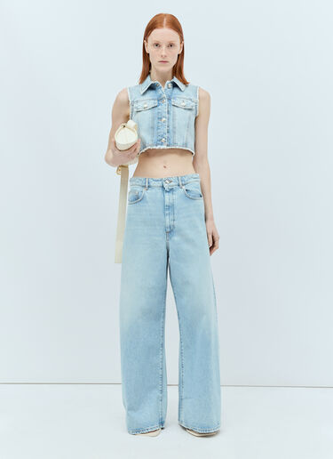 Sportmax 와이드 레그 진 블루 spx0256008