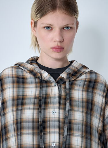 Acne Studios Hooded Check Shirt Beige acn0261002