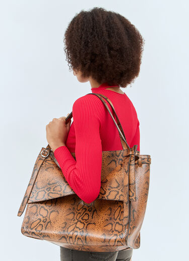 Coperni Snake Print Belt Cabas Bag Brown cpn0257014