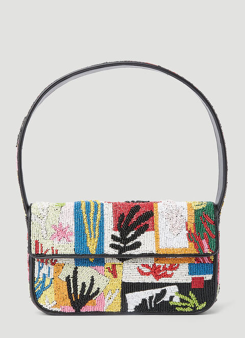 Staud Tommy Beaded Shoulder Bag Black std0253004