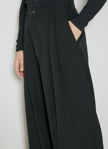 ワイドレッグウールパンツ Saint Laurent ワイドレッグウールパンツ ブラック sla0154008