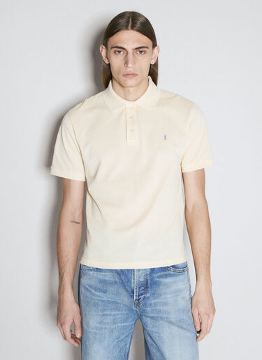 Saint Laurent Cassandre Polo Shirt Beige sla0156006