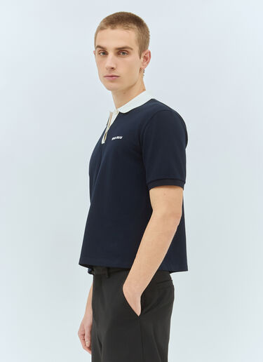 Miu Miu Logo Embroidery Polo Shirt Navy miu0359004