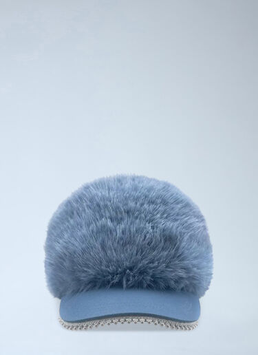 Lovett Faux Fur Snowball Baseball Cap Blue lov0357002