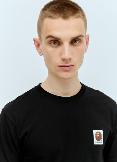 A BATHING APE® APE Head Label T-Shirt Black aba0156007