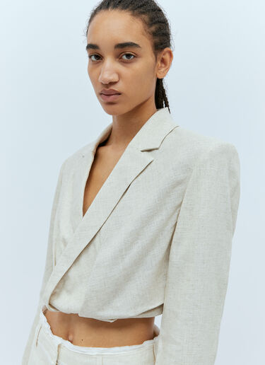 Jacquemus La Veste Bahia Courte Blazer Cream jac0254009