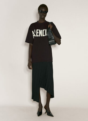 Balenciaga T-Shirt Pleated Dress Black bal0256003