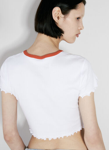 Alexander Wang Lettuce-Hem Crop Top White awg0255031