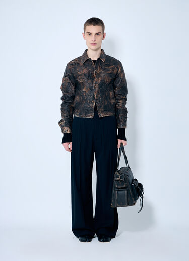 Acne Studios Distressed Monogram Denim Jacket Brown acn0160005