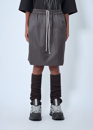 Moncler + Rick Owens Drawstring Midi Kilt Shorts Grey mcs0363013