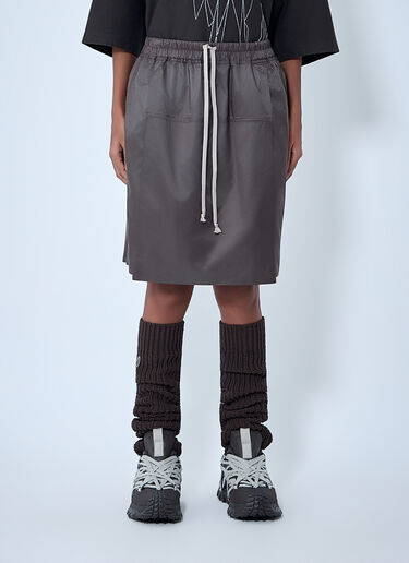 Moncler x Rick Owens Drawstring Midi Kilt Shorts Grey mcs0363013