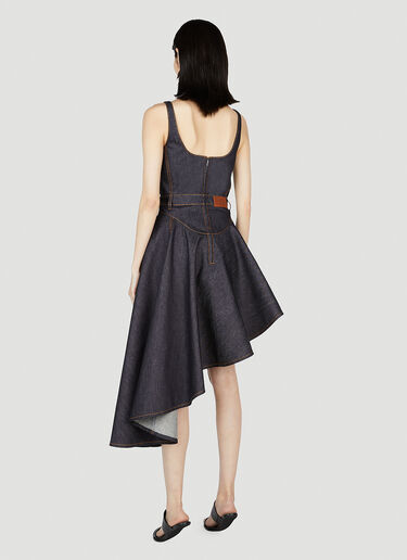 Alexander McQueen Flared Denim Dress Blue amq0252029