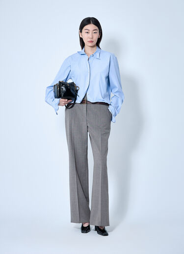 Prada Technical Wool Pants With Printed Belt Black pra0260065
