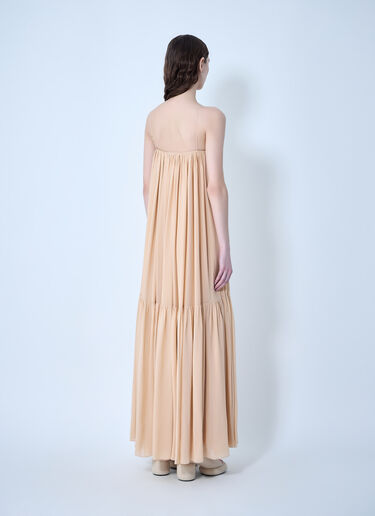 Chloé Silk Long Dress Beige chl0263050