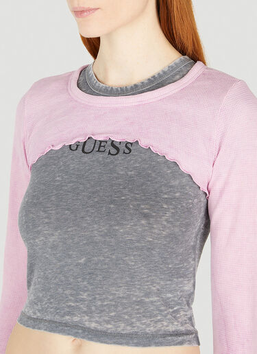 Guess USA 华夫格针织短上衣 粉色 gue0252010