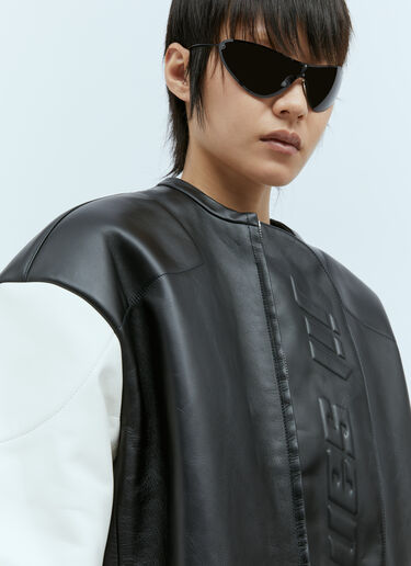 Jil Sander Contrast Sleeves Leather Jacket Black jil0254001