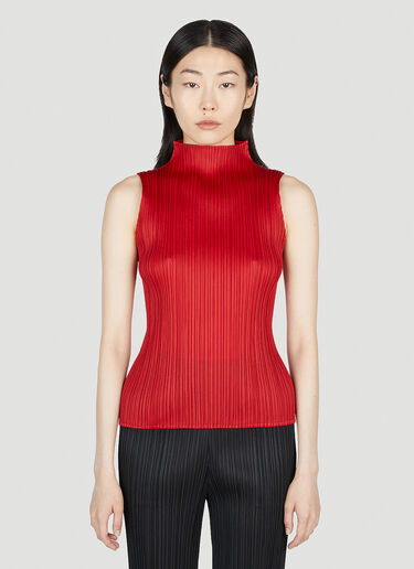 Pleats Please Issey Miyake 褶裥半高领上衣 红色 plp0253006