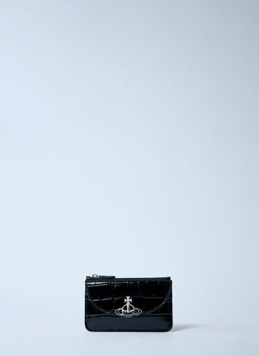 Vivienne Westwood Half Moon Croc-Embossed Card Holder Black vvw0259027