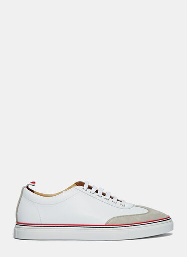 Thom Browne Suede Cap Low-Top Sneakers White thb0125004