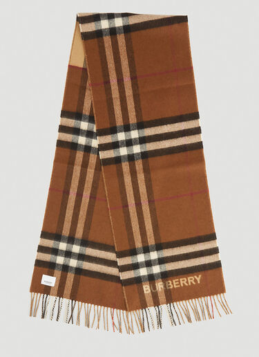 Burberry Giant Check Lateral Split Scarf Brown bur0346023