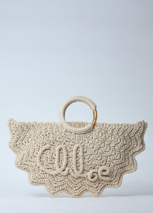 Chloé Small Bracelet Paravent Crochet Tote Bag Ivory chl0260028