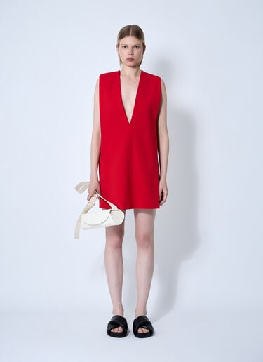 Sportmax Plunge Mini Dress With Belt Red spx0260010