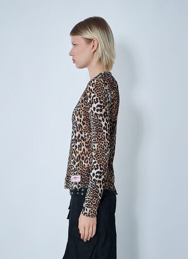 GANNI Mesh Top Brown gan0261004