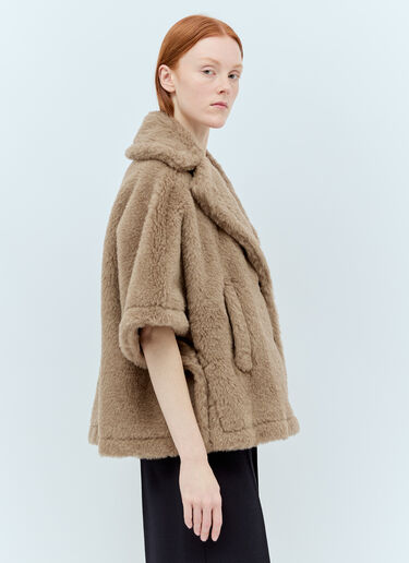 Max Mara 테디 짧은 망토  베이지 max0255034