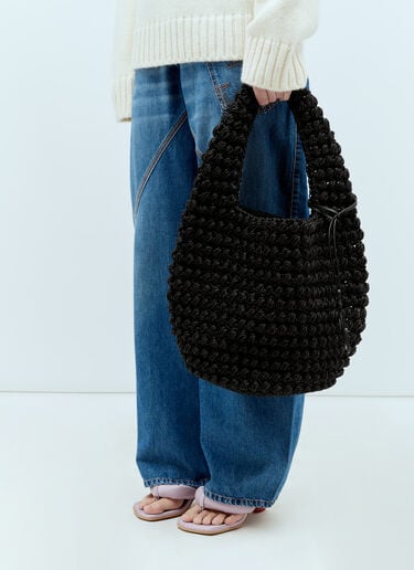 JW Anderson Large Popcorn Basket Shoulder Bag Black jwa0255019