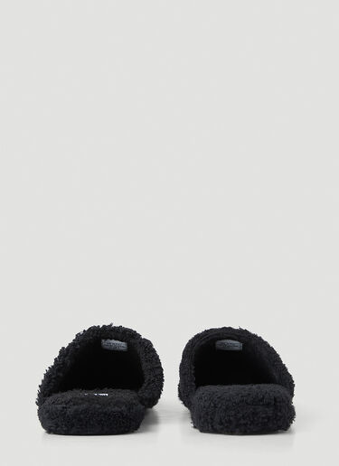 Thom Browne Logo Tab Shearling Slippers Black thb0150016