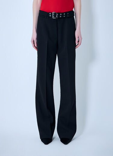 GANNI Bonded Crepe Belted Pants Black gan0263015