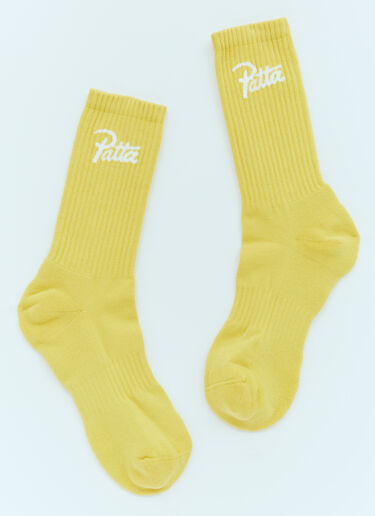 Patta ロゴジャカードソックス イエロー pat0154017