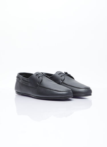 The Row Sailor Leather Loafers Black row0154017