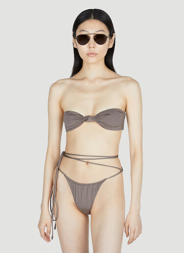 Saint Laurent Bandeau Bikini Top Grey sla0251040