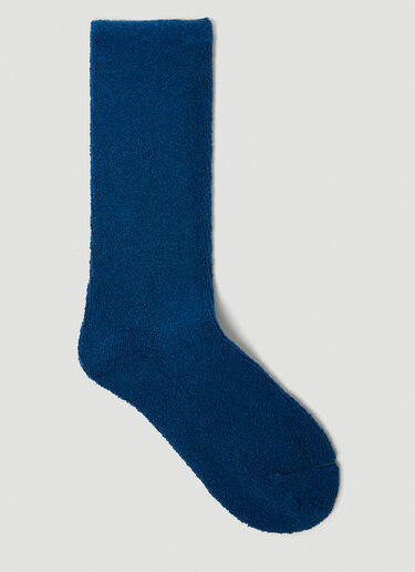 The Elder Statesman Terry Rolled Socks Blue tes0150022